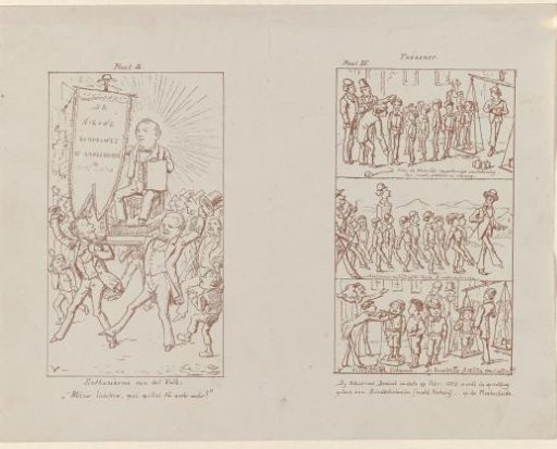 Two plates from 'The New School Law and the Report of the Commission / Illustrated by Veridicus', 1879