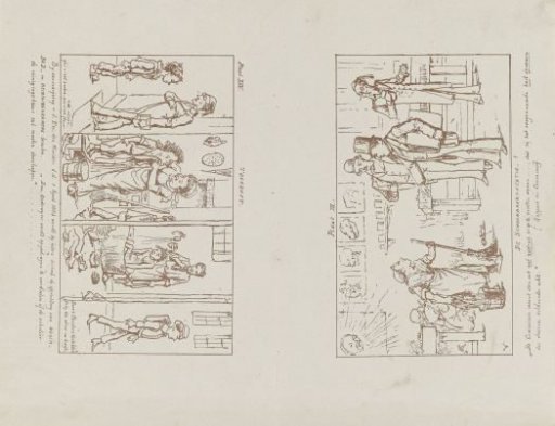 Two plates from 'The New School Law and the Report of the Commission / Illustrated by Veridicus', 1879