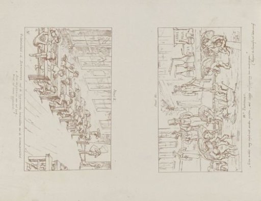 Two plates from 'The New School Law and the Report of the Commission / Illustrated by Veridicus', 1879