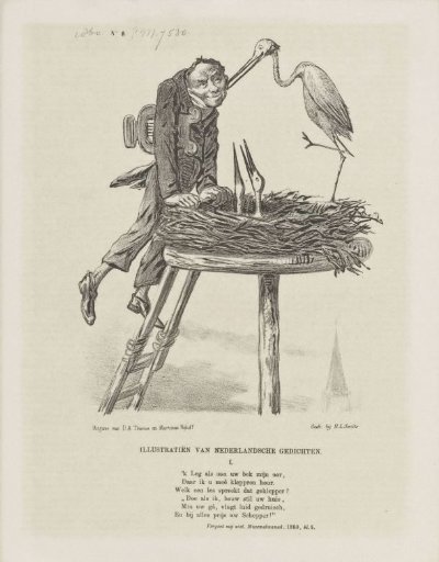 Cartoon on contemporary poetry, 1860