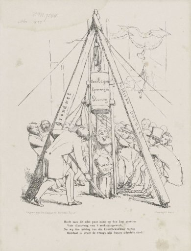 Satirical print on Ministers Rochussen and Van Hall, 1860