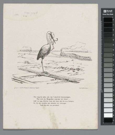 Satirical print on the direction of the railway near The Hague, 1860
