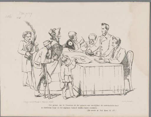 Cartoon on the call by the Royal Academy to search for remains of national art, 1860