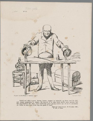 Cartoon on Minister F.A. van Hall, 1860