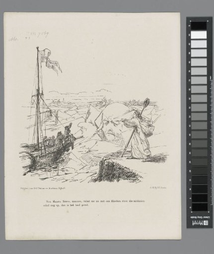 Caricature of minister F.A. van Hall, 1861