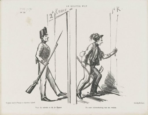 Satirical print on the militia law, 1861