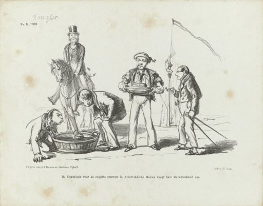 Caricature on the inquiry into the Dutch Navy, 1862