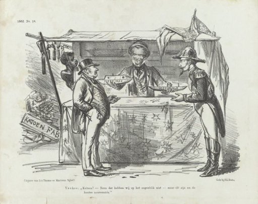 Caricature on the new American warships, 1862