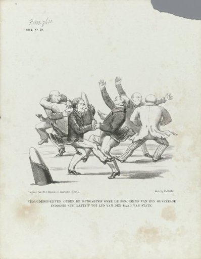 Cartoon on the appointment of Van Hoëvell to the Council of State, 1862