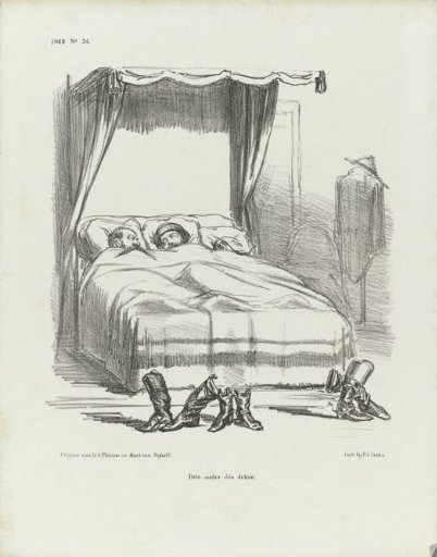 Cartoon on the unification of Italy, 1862