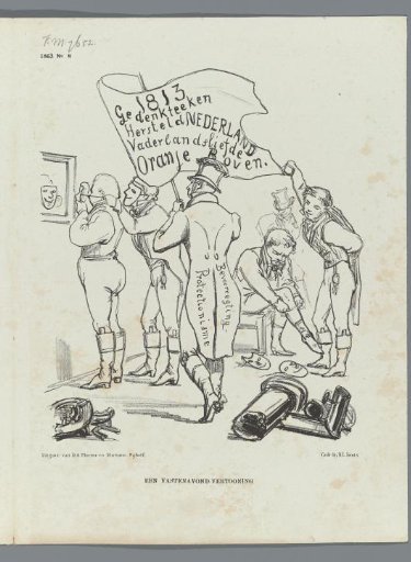Cartoon on the protectionists and the November festivities, 1863