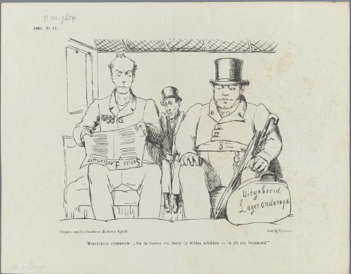 Satirical print on the restriction of secondary education, 1863