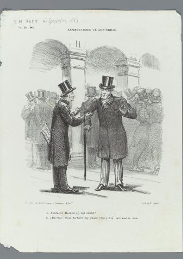 Satirical print on the unsellable shares of the Canal Company, 1863