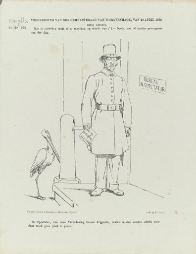 Satirical print on a ban on whipping donkeys, 1863