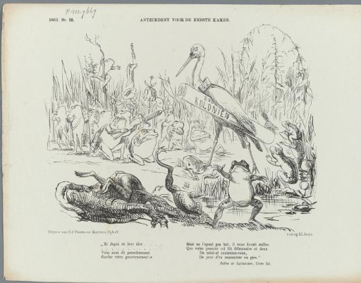 Satirical print on the decisive measures of the Minister of Colonies, 1863