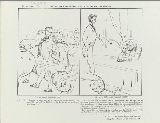 Caricature of the New Chamber Members Baron van Zuylen van Nijevelt and Simons, 1864