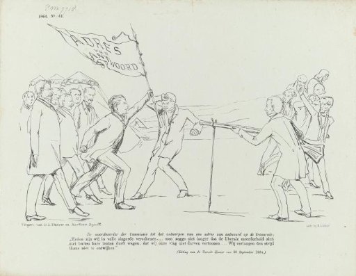 Caricature in which Kappeyne van de Coppello takes on Groen van Prinsterer, 1864