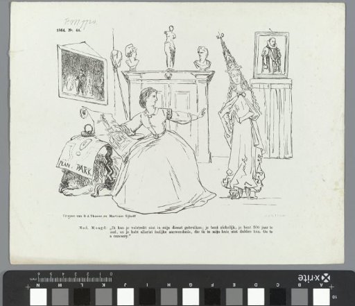 Caricature on the Gothic design for a national monument, 1864