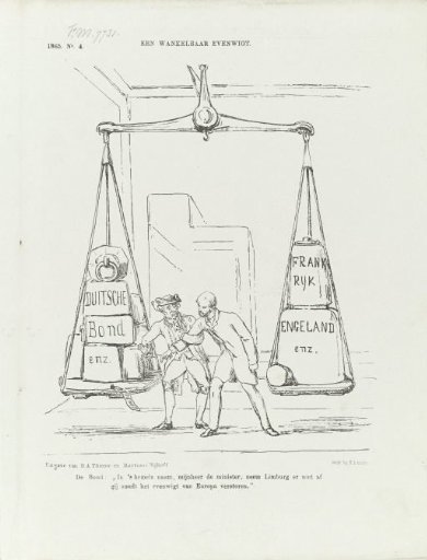 Satirical print on Minister Cremers, 1865