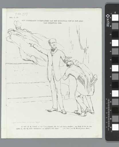Satirical print on the expulsions by Rochussen, 1865