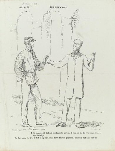 Satirical print on Rochussen's attempts to bring down the cabinet, 1865