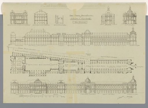 Plan for a new exchange building on the Damrak, 1879