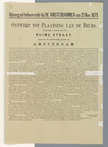 Plan for a New Stock Exchange Building between the Heren- and Keizersgracht, 1879