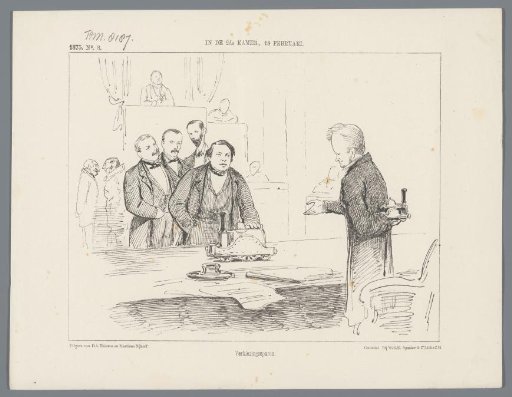 Satirical print on the bill for new railways, 1875