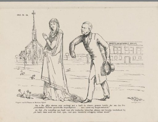 Satirical print on Groen van Prinsterer, 1866