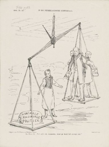 Satirical print on liberal colonial policy, 1866