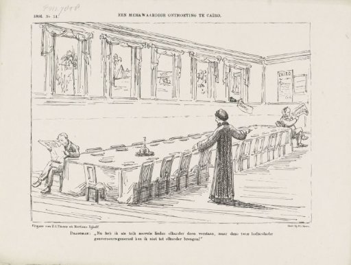 Cartoon of the Dispute between Governor-General Sloet van de Beele and His Successor Mijer, 1866