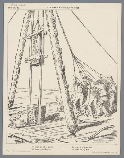 Satirical print on the formation of a conservative ministry with a liberal background, 1873
