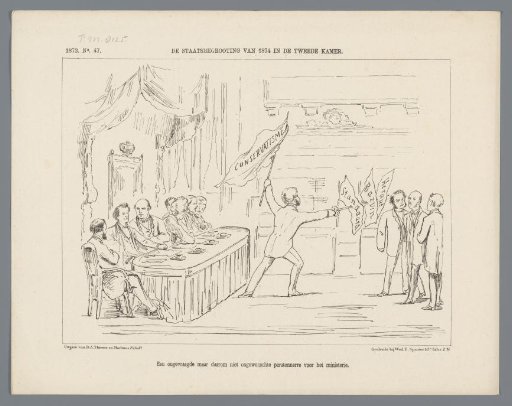 Satirical print on Wintgens' attack on the anti-revolutionaries, 1873