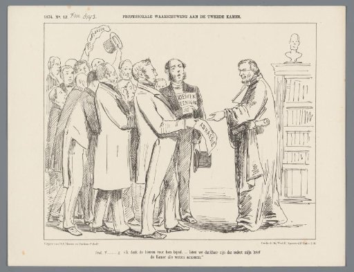Satirical print on Prof. S. Vissering, 1874