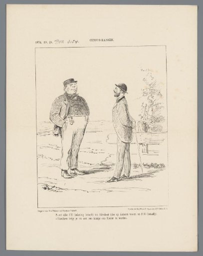 Satirical print on the proposed reduction of the census in the cities, 1874