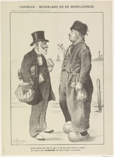 Cartoon with Carnegie and the Dutchman, 1910