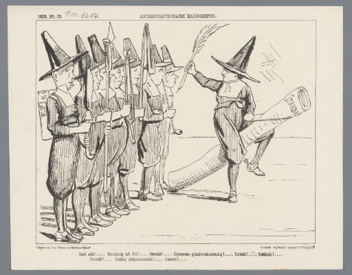 Satirical print on the demands of the Anti-Revolutionaries regarding education, 1875
