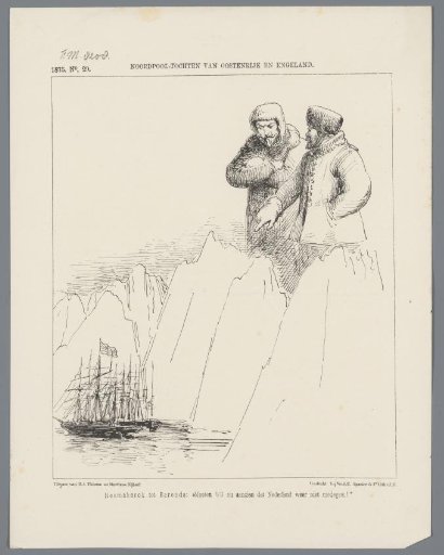 Satirical print on the absence of Dutch polar expeditions, 1875