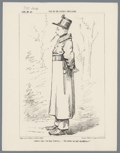 Satirical print on the poor state of the armed forces, 1875