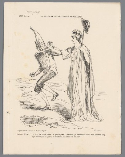 Satirical print on the unfriendly tone in German newspapers, 1867