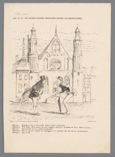 Satirical print on press freedom in the Netherlands, 1867