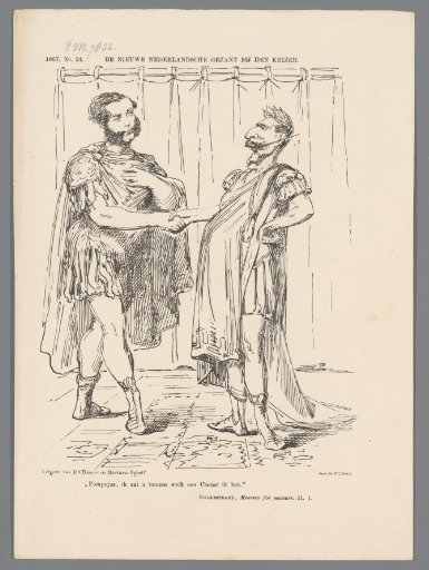 Satirical print depicting the meeting between Van Zuylen and Napoleon III, 1867