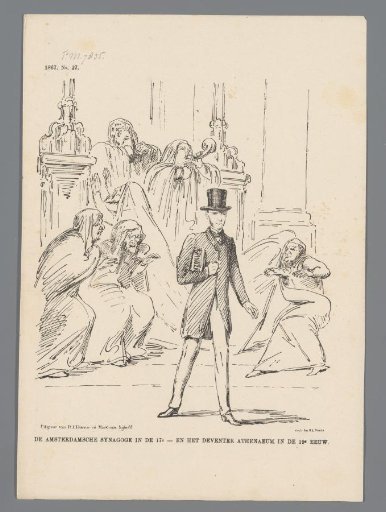 Satirical print on the dismissal of J. van Vloten by the municipal council of Deventer, 1867