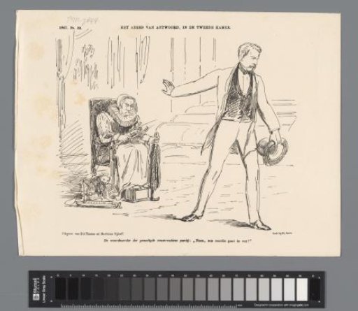 Satirical print with the Haarlem representative Van der Hucht, 1867