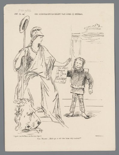 Satirical print on the Minister of Foreign Affairs Van Zuylen, 1867