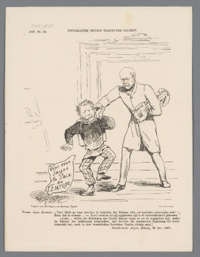 Satirical print on Bismarck and Minister Van Zuylen, 1867