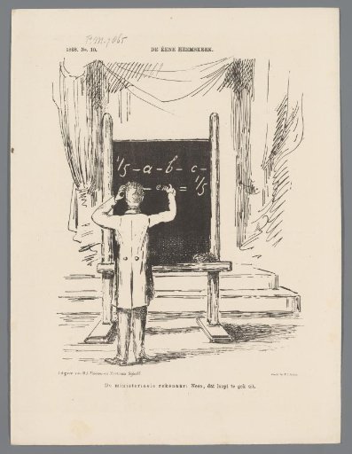 Satirical print on Minister Heemskerk, 1868
