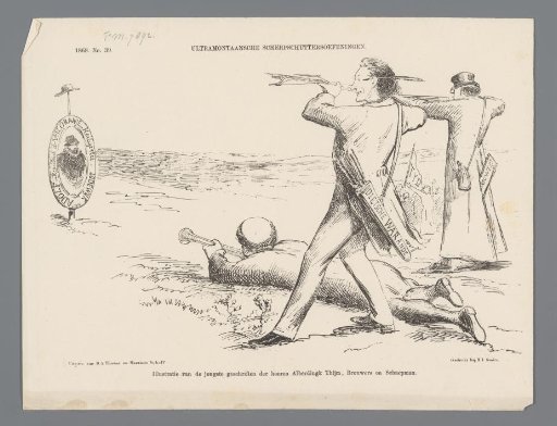 Cartoon on the ultramontane protests against the celebration of Heiligerlee, 1868