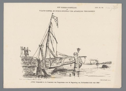 Cartoon on the decline of the coffee and sugar trade of the Nederlandsche Handelsmaatschappij, 1868