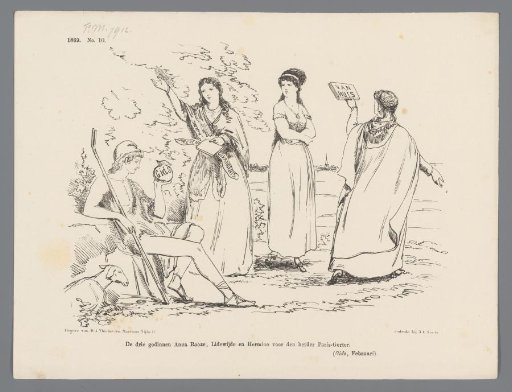 Caricature on Gorter's criticism in De Gids of February, 1869